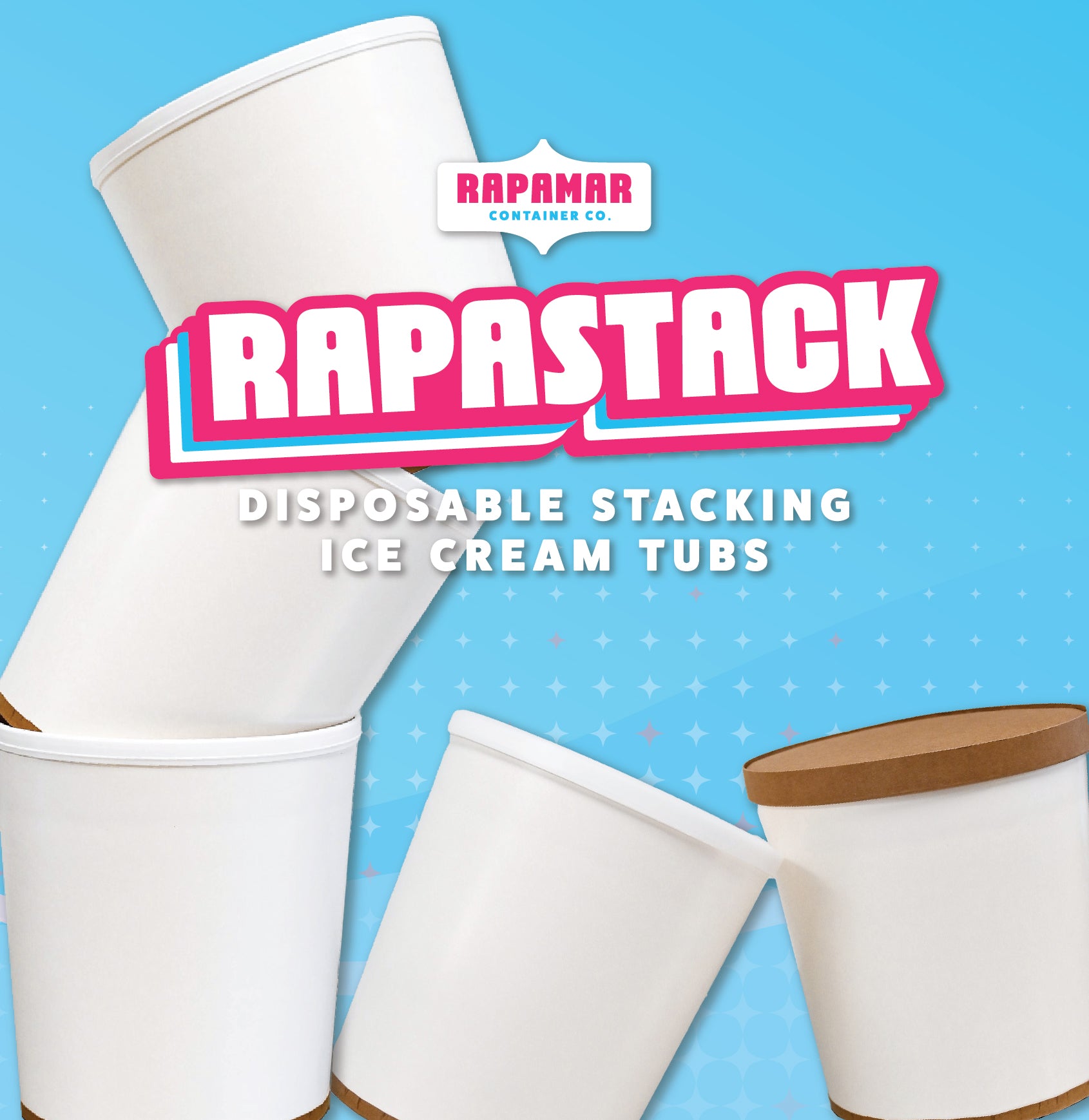 10 litre RAPASTACK disposable stacking ice cream tubs Bahamas