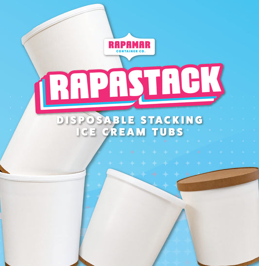 Rapastack Disposable Stacking Ice Cream Tubs